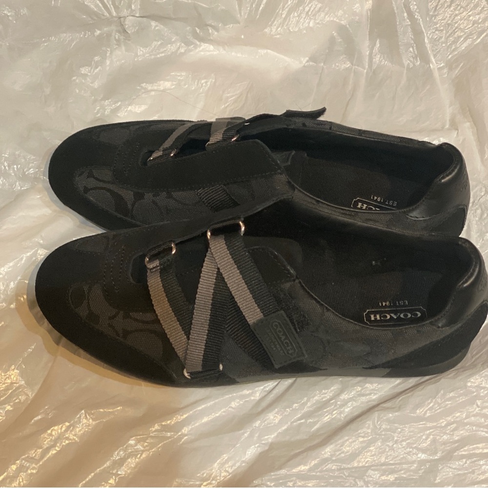 Coach Juli Monogram Signature Canvas/Leather Sneakers (Black/Gray) Size 9M - Picture 10 of 11